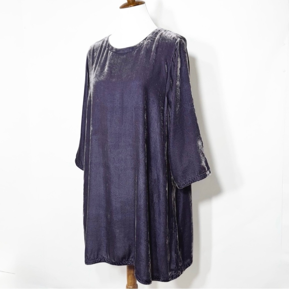 Eileen Fisher Charcoal Velvet A-Line Tunic - Picture 4 of 15
